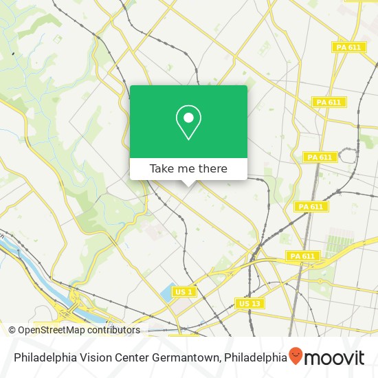 Philadelphia Vision Center Germantown map