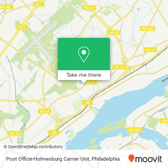 Post Office-Holmesburg Carrier Unit map