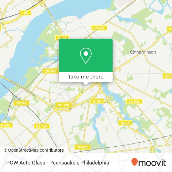 PGW Auto Glass - Pennsauken map