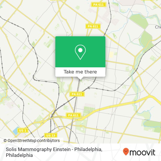 Mapa de Solis Mammography Einstein - Philadelphia