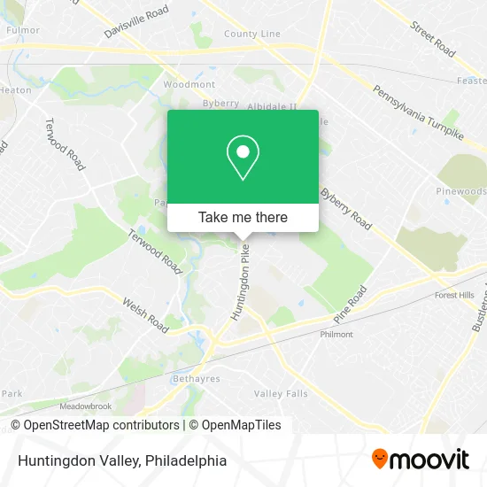 Huntingdon Valley map