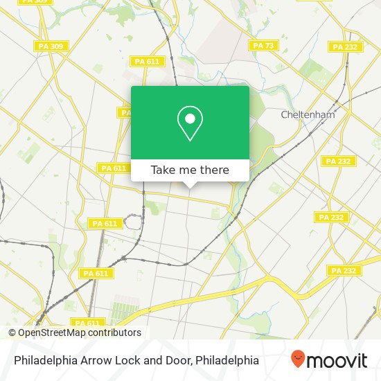 Philadelphia Arrow Lock and Door map