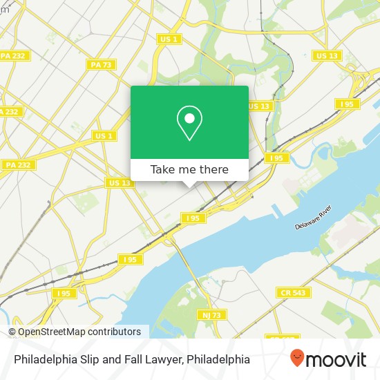 Mapa de Philadelphia Slip and Fall Lawyer