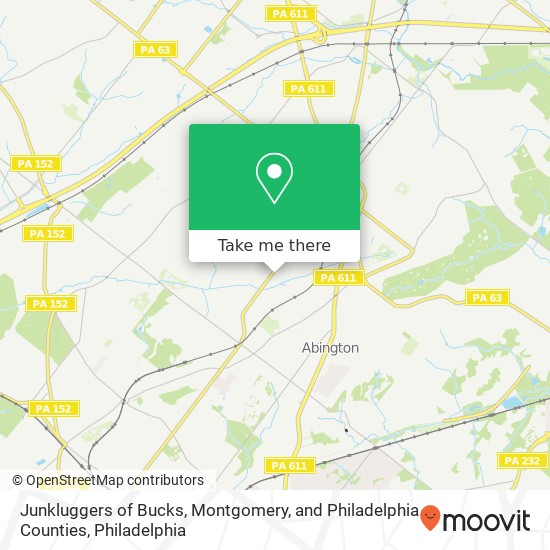 Mapa de Junkluggers of Bucks, Montgomery, and Philadelphia Counties