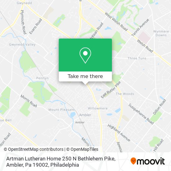 Mapa de Artman Lutheran Home 250 N Bethlehem Pike, Ambler, Pa 19002