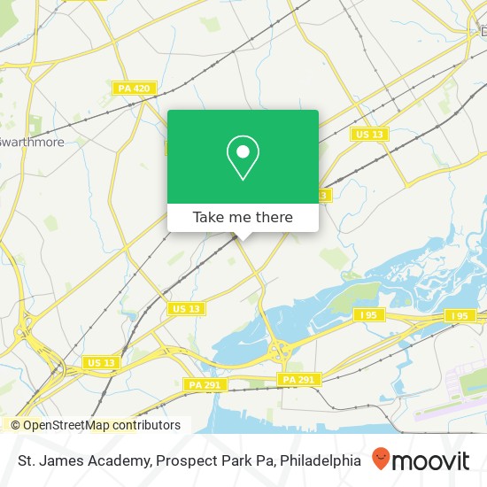 St. James Academy, Prospect Park Pa map