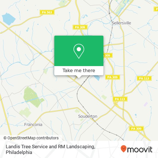 Landis Tree Service and RM Landscaping map