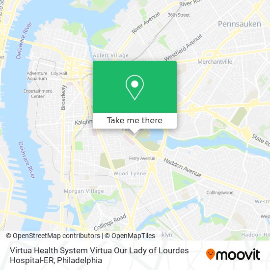Virtua Health System Virtua Our Lady of Lourdes Hospital-ER map