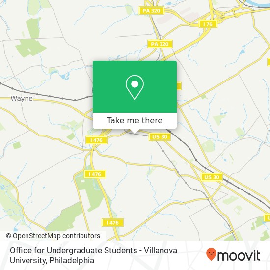 Office for Undergraduate Students - Villanova University map