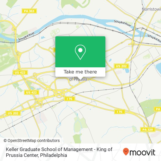 Mapa de Keller Graduate School of Management - King of Prussia Center