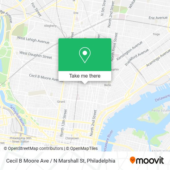 Mapa de Cecil B Moore Ave / N Marshall St