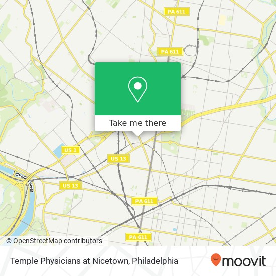 Temple Physicians at Nicetown map
