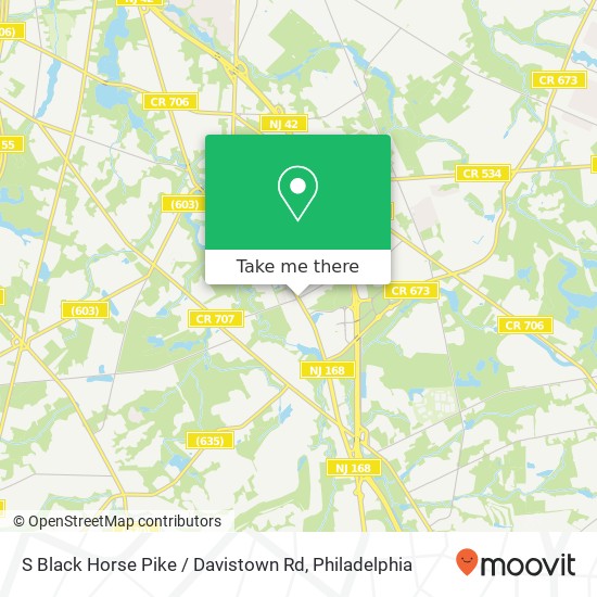 S Black Horse Pike / Davistown Rd map