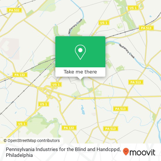 Pennsylvania Industries for the Blind and Handcppd map