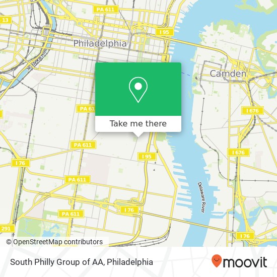 Mapa de South Philly Group of AA