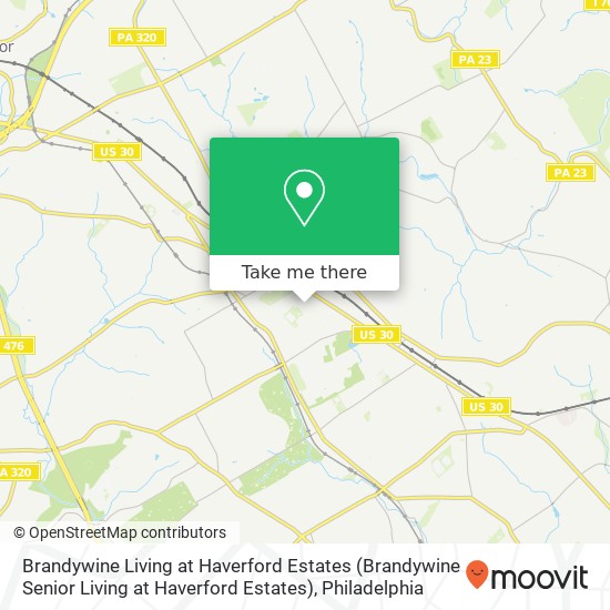 Brandywine Living at Haverford Estates map