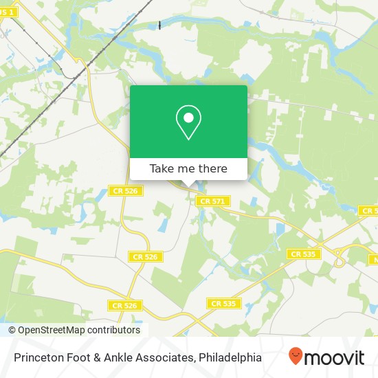 Mapa de Princeton Foot & Ankle Associates
