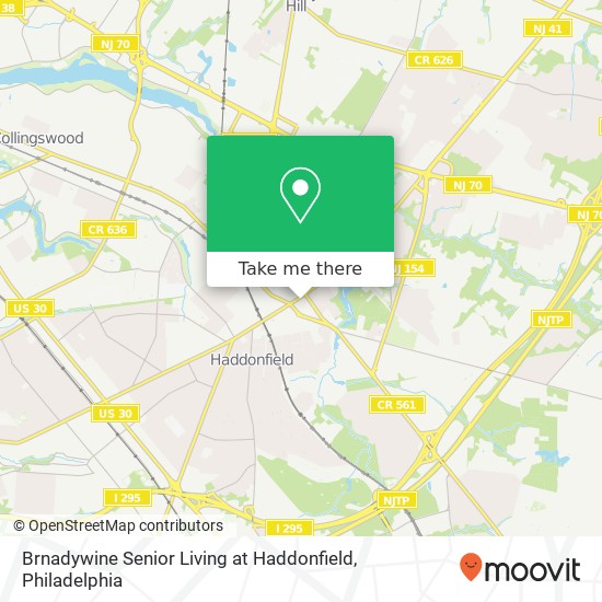 Brnadywine Senior Living at Haddonfield map
