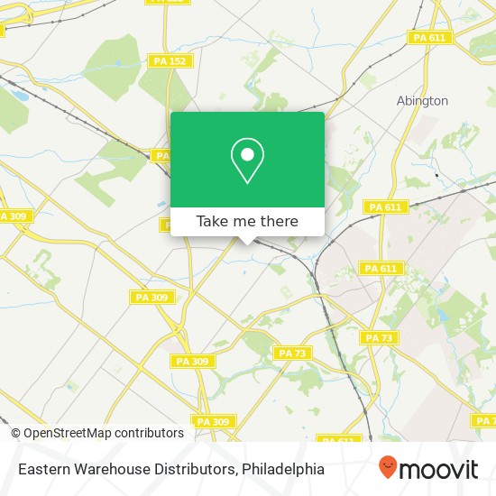 Eastern Warehouse Distributors map