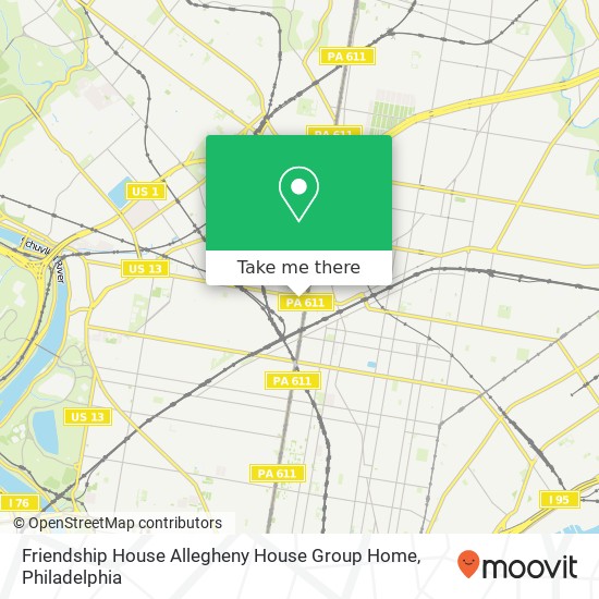 Friendship House Allegheny House Group Home map