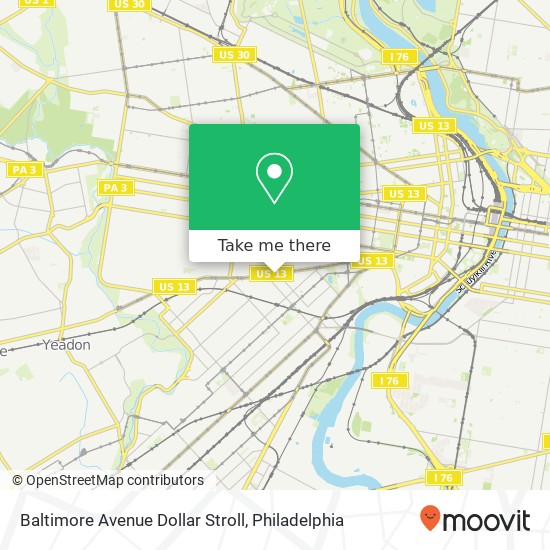 Mapa de Baltimore Avenue Dollar Stroll