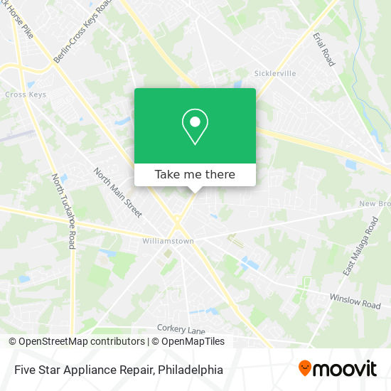 Mapa de Five Star Appliance Repair