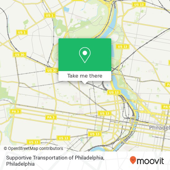 Supportive Transportation of Philadelphia map