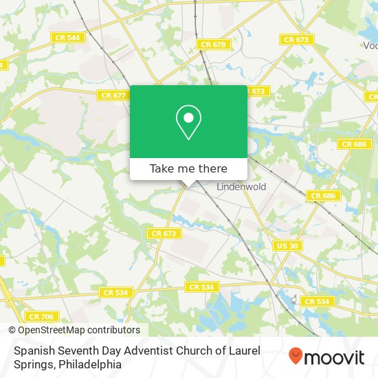 Spanish Seventh Day Adventist Church of Laurel Springs map