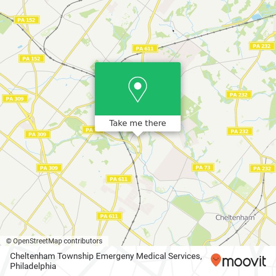 Mapa de Cheltenham Township Emergeny Medical Services