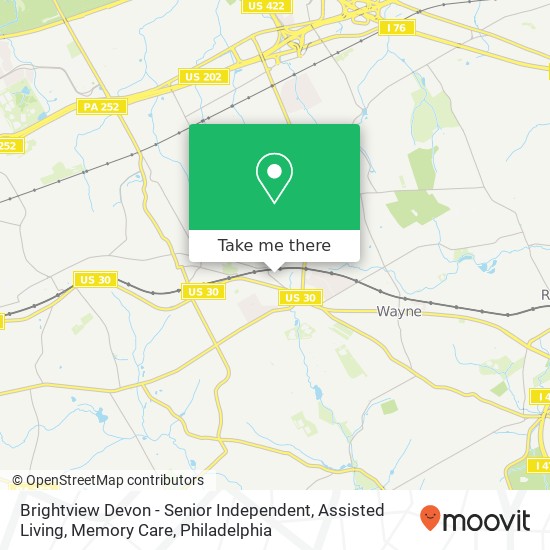 Brightview Devon - Senior Independent, Assisted Living, Memory Care map