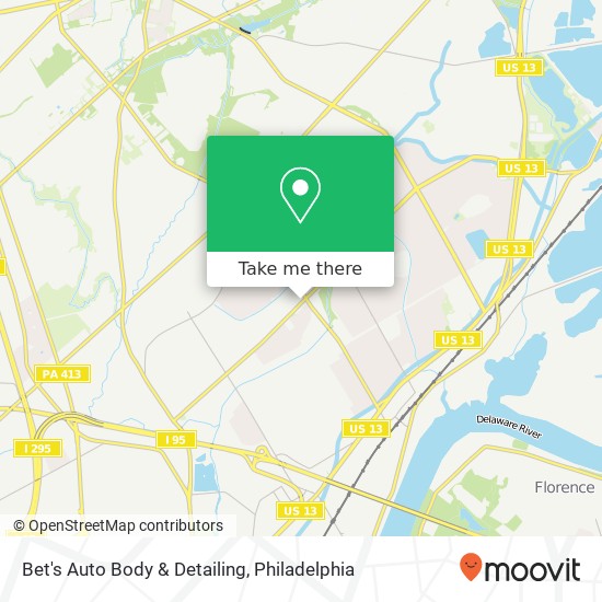Bet's Auto Body & Detailing map