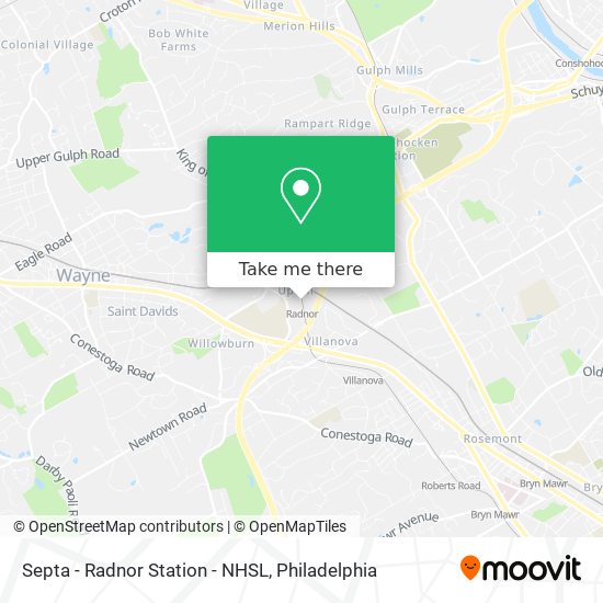 Mapa de Septa - Radnor Station - NHSL