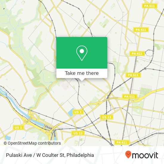 Pulaski Ave / W Coulter St map