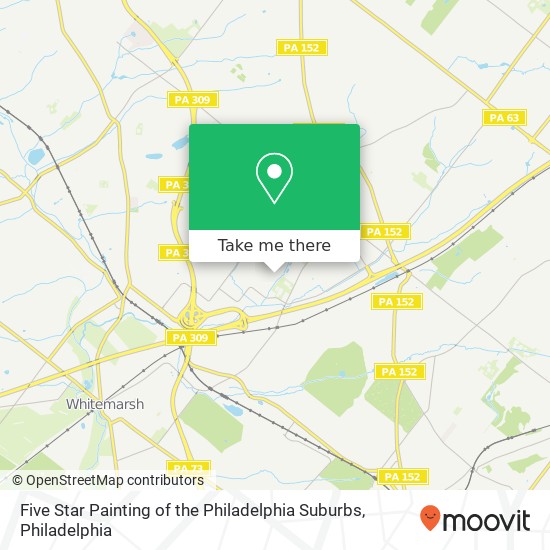 Mapa de Five Star Painting of the Philadelphia Suburbs