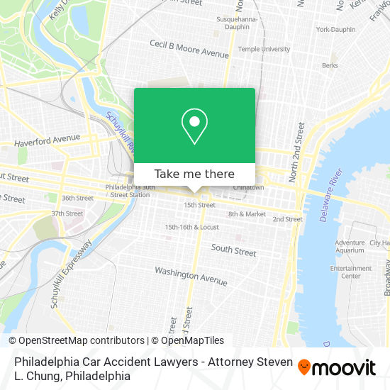 Mapa de Philadelphia Car Accident Lawyers - Attorney Steven L. Chung