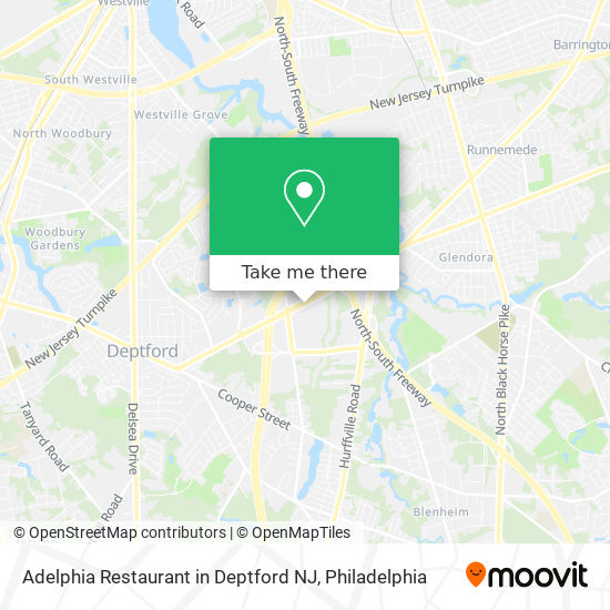Adelphia Restaurant in Deptford NJ map