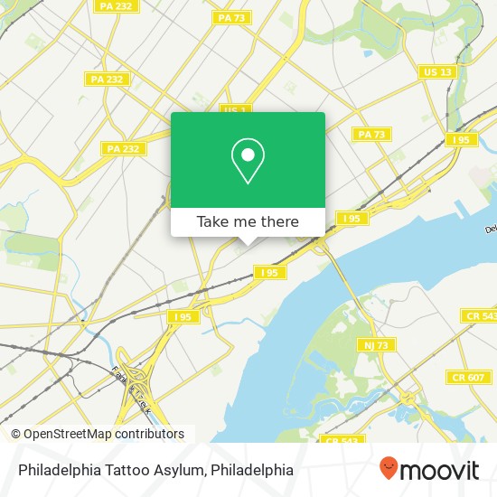 Philadelphia Tattoo Asylum map