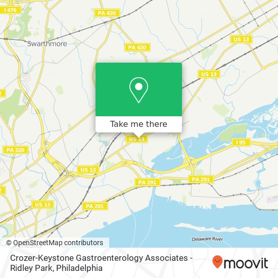 Crozer-Keystone Gastroenterology Associates - Ridley Park map