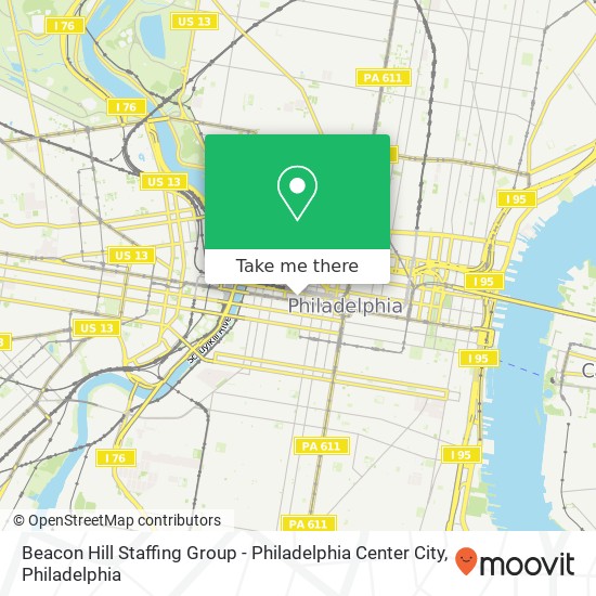 Beacon Hill Staffing Group - Philadelphia Center City map