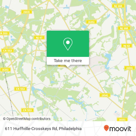 Mapa de 611 Hurffville-Crosskeys Rd