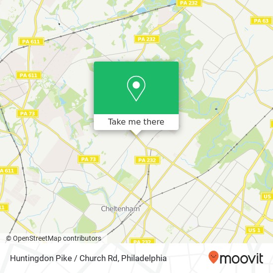 Mapa de Huntingdon Pike / Church Rd