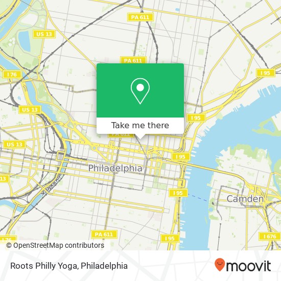 Roots Philly Yoga map