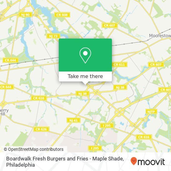 Mapa de Boardwalk Fresh Burgers and Fries - Maple Shade