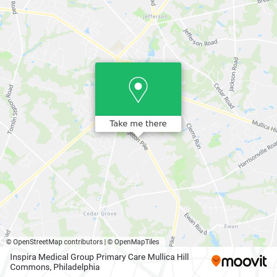 Inspira Medical Group Primary Care Mullica Hill Commons map