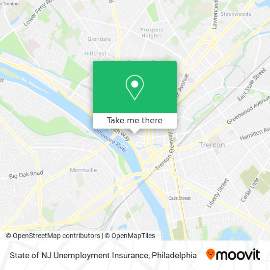State of NJ Unemployment Insurance map