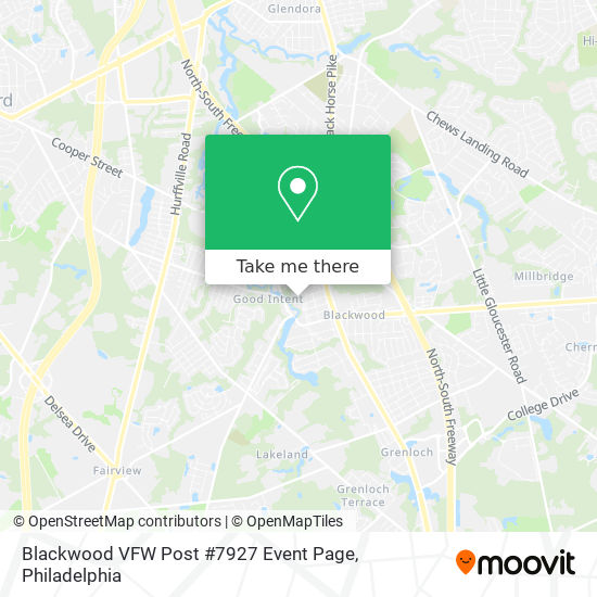 Blackwood VFW Post #7927 Event Page map