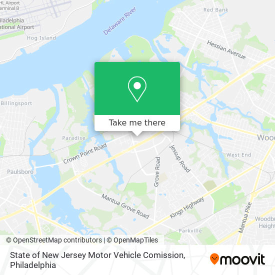 State of New Jersey Motor Vehicle Comission map