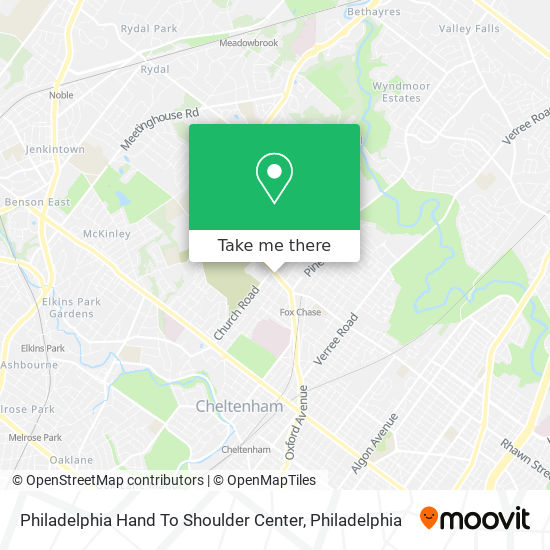 Mapa de Philadelphia Hand To Shoulder Center