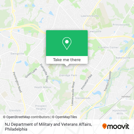 Mapa de NJ Department of Military and Veterans Affairs