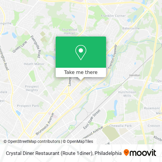 Mapa de Crystal Diner Restaurant (Route 1diner)